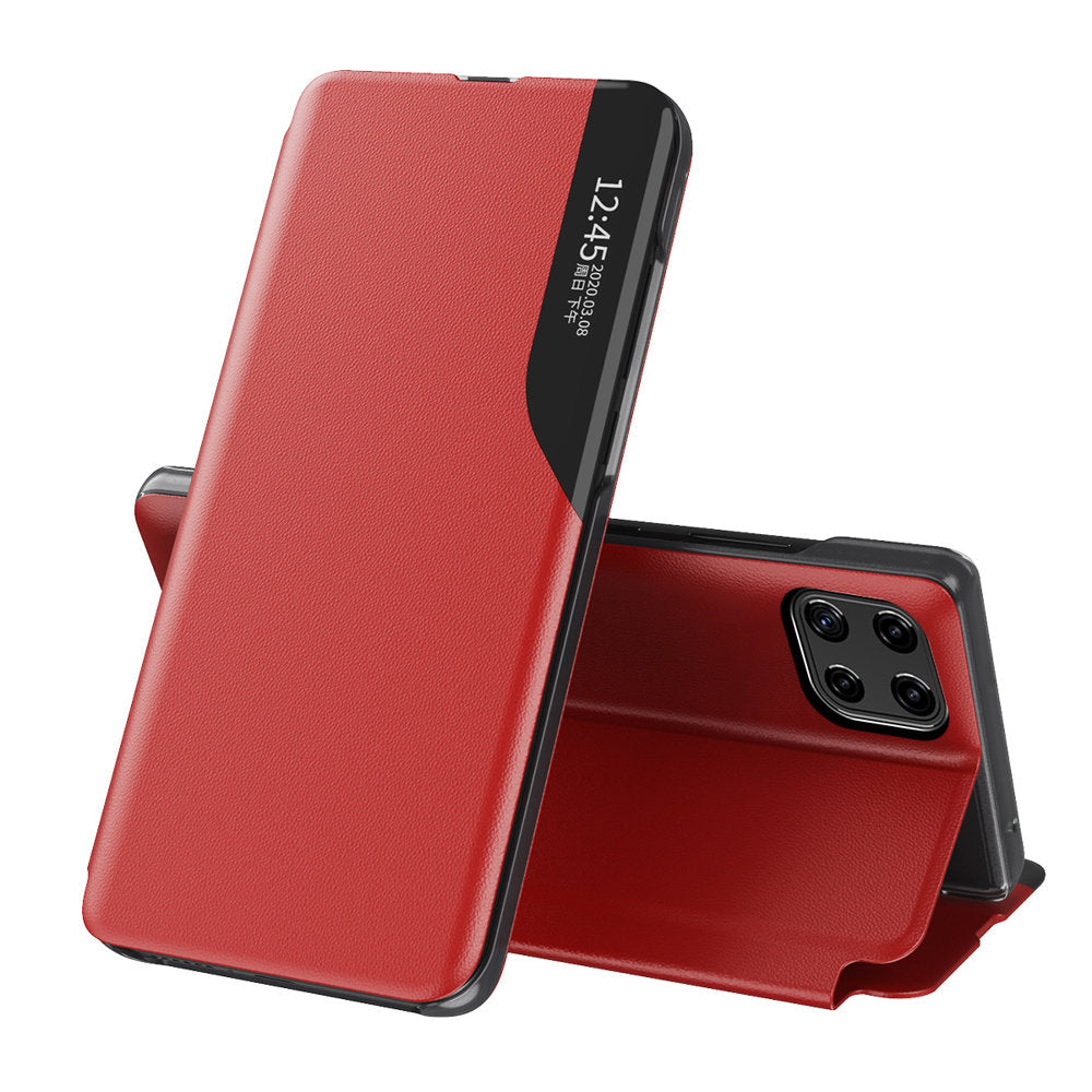 Eco Leather View Case dėklas Galaxy A22 4G – raudonas -- Samsung Galaxy A22