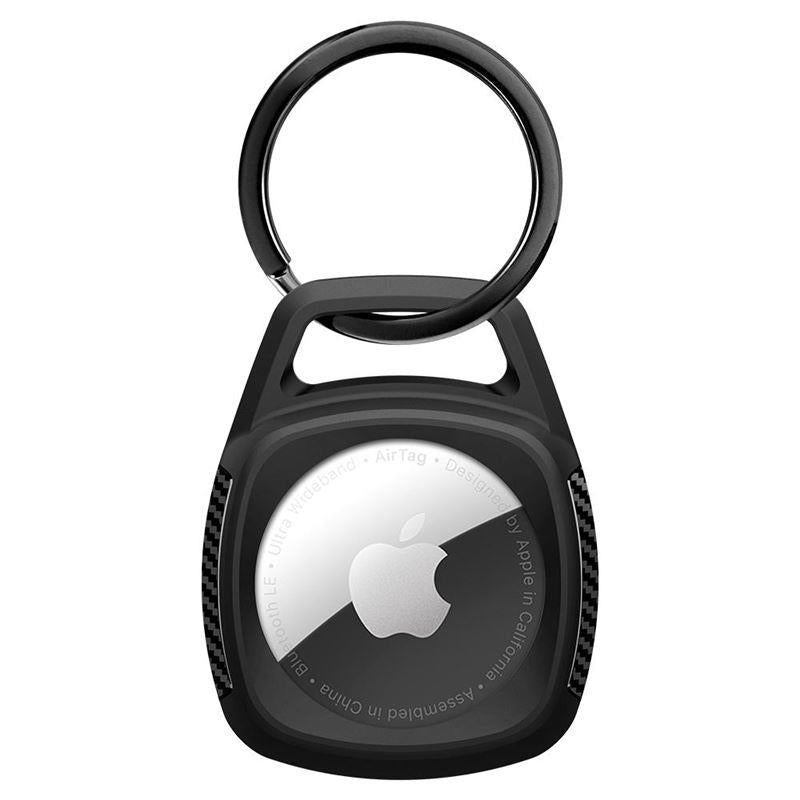 Spigen tvirtas šarvų dėklas, skirtas Apple AirTag – matinė juoda