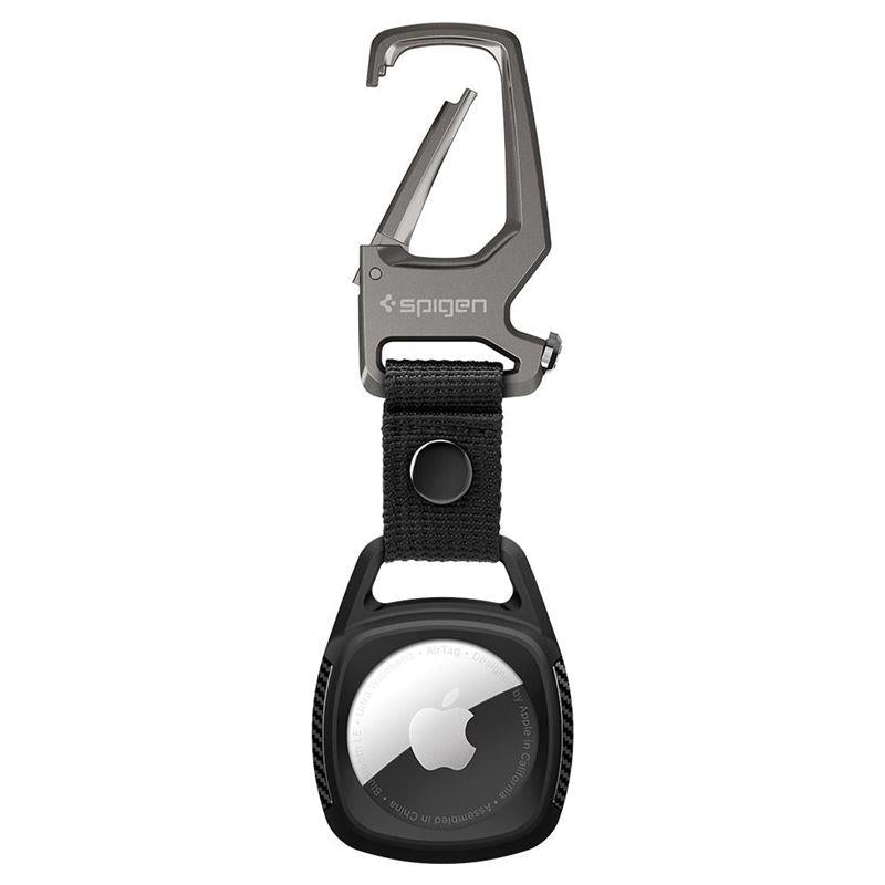 Spigen tvirtas šarvų dėklas, skirtas Apple AirTag – matinė juoda