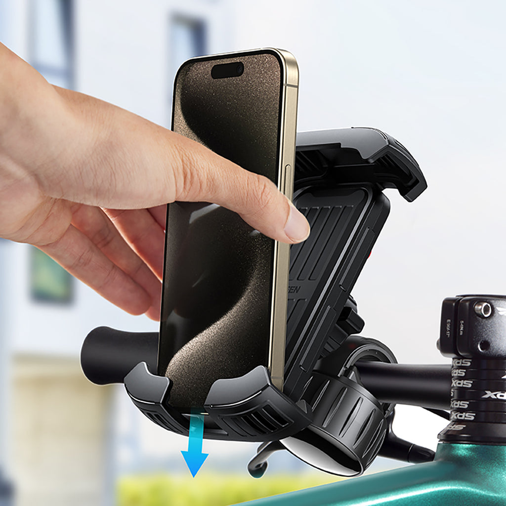 Ugreen universalus dviračio/motociklo vairo telefono laikiklis juodas (LP494 Black) -- Cell phone holders