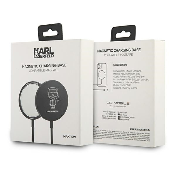 Karl Lagerfeldas 15W Wirreless Charger with MagSafe - Black -- Cell phone cases and covers