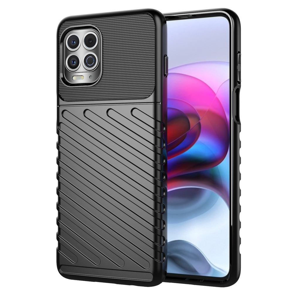 Thunder Case Flexible Tough Rugged Cover TPU Case, skirta Motorola Moto G100 / Edge S black -- Motorola Moto G100