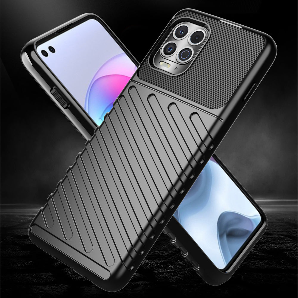 Thunder Case Flexible Tough Rugged Cover TPU Case, skirta Motorola Moto G100 / Edge S black -- Motorola Moto G100