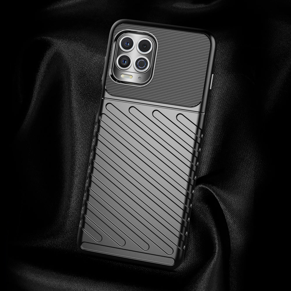 Thunder Case Flexible Tough Rugged Cover TPU Case, skirta Motorola Moto G100 / Edge S black -- Motorola Moto G100