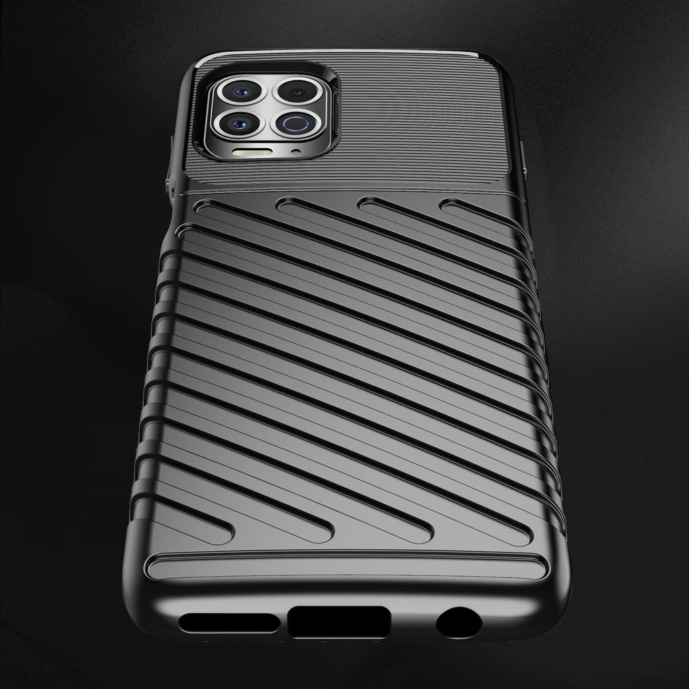 Thunder Case Flexible Tough Rugged Cover TPU Case, skirta Motorola Moto G100 / Edge S black -- Motorola Moto G100