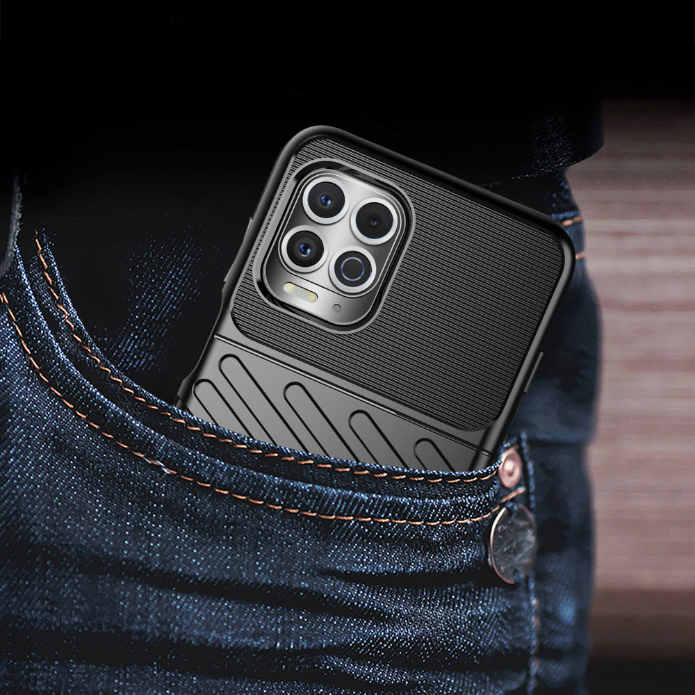 Thunder Case Flexible Tough Rugged Cover TPU Case, skirta Motorola Moto G100 / Edge S black -- Motorola Moto G100