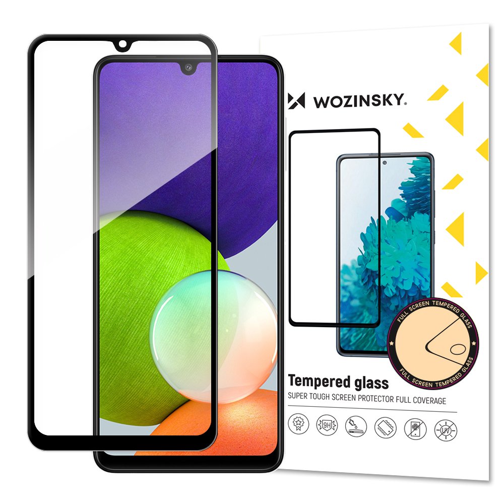 Wozinsky grūdintas stiklas Samsung Galaxy A22 4G – juodas -- Samsung Galaxy A22