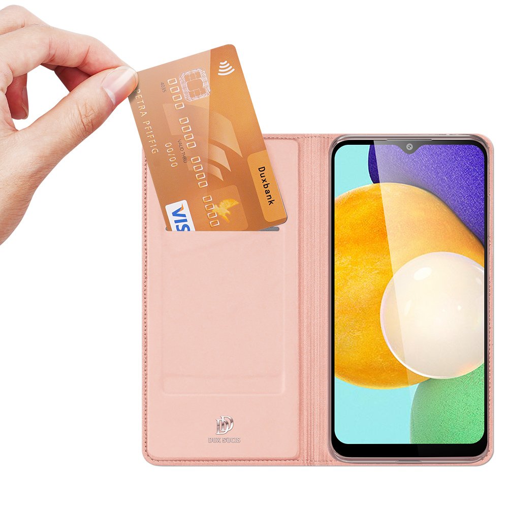 Dux Ducis Skin Pro atverčiamas dėklas Samsung Galaxy A03s – rožinis -- Samsung Galaxy A03s
