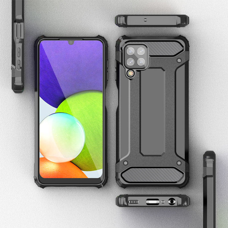 „Hybrid Armor“ dėklas Samsung Galaxy A22 4G – sidabrinis -- Samsung Galaxy A22