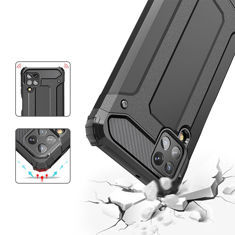 „Hybrid Armor“ dėklas Samsung Galaxy A22 4G – sidabrinis -- Samsung Galaxy A22