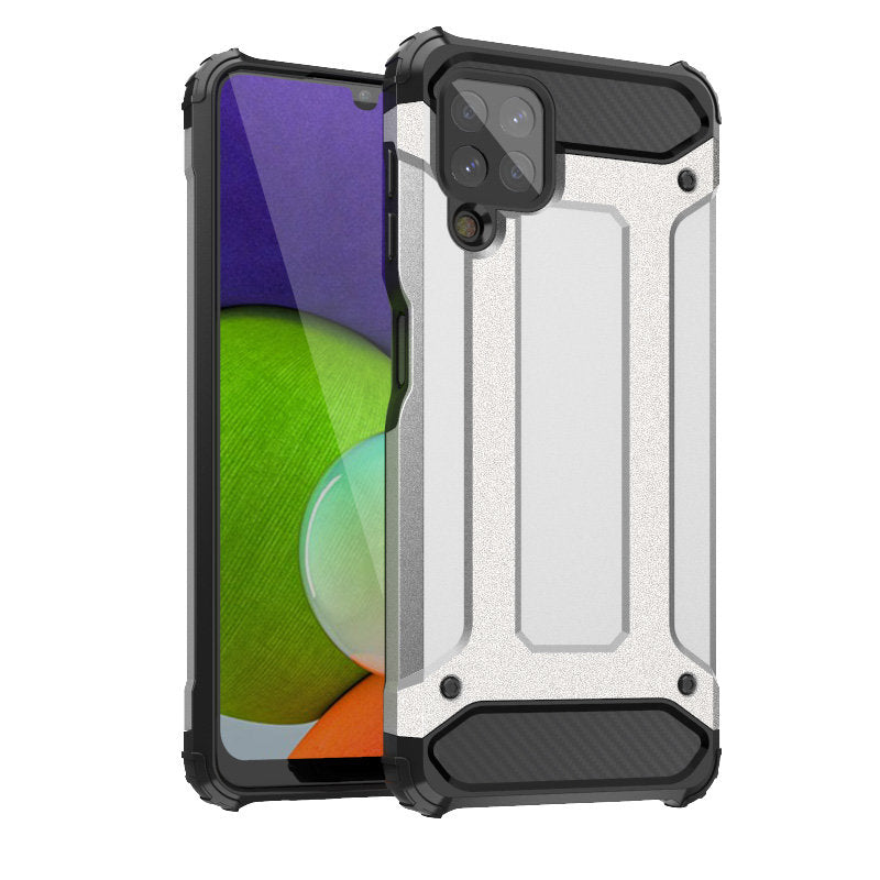 „Hybrid Armor“ dėklas Samsung Galaxy A22 4G – sidabrinis -- Samsung Galaxy A22