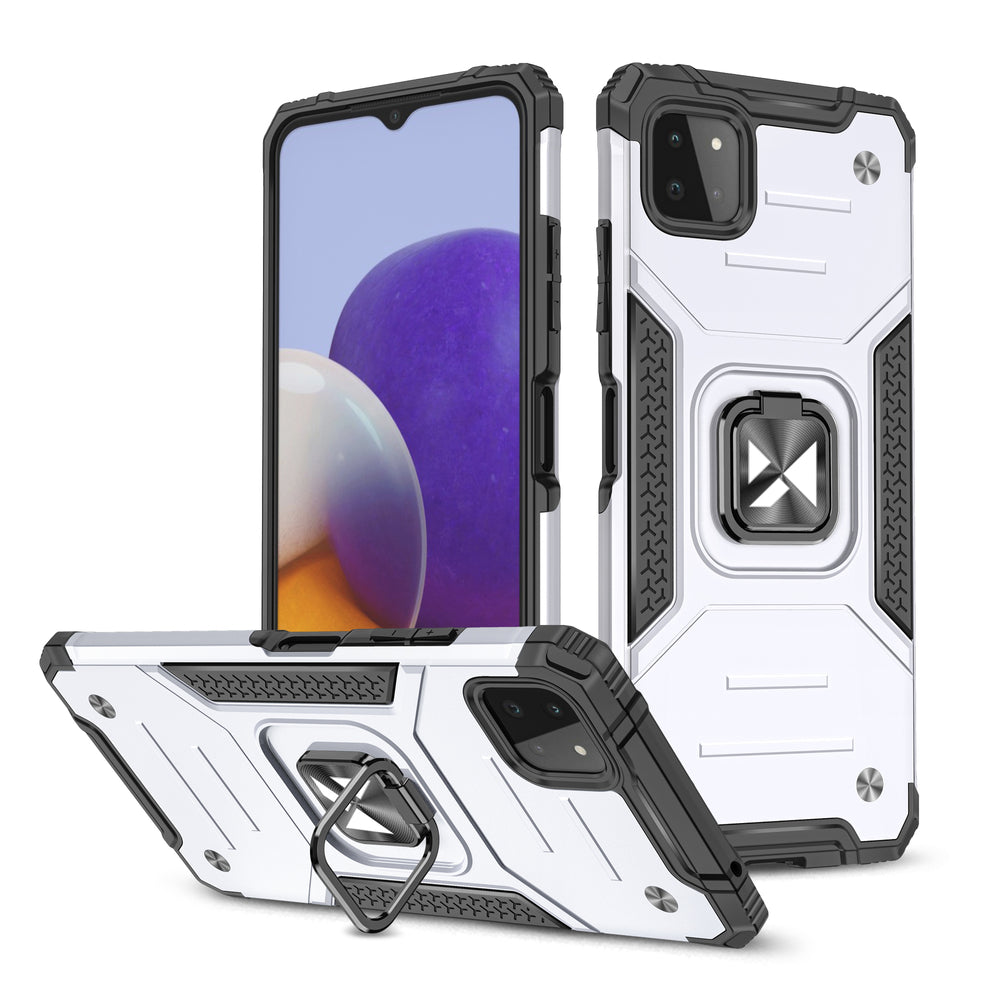 Wozinsky Ring Armor dėklas Samsung Galaxy A22 4G – sidabrinis -- Samsung Galaxy A22