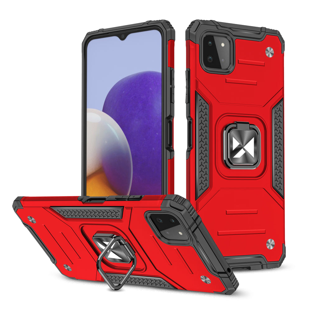 Wozinsky Ring Armor dėklas Samsung Galaxy A22 4G – raudonas -- Samsung Galaxy A22