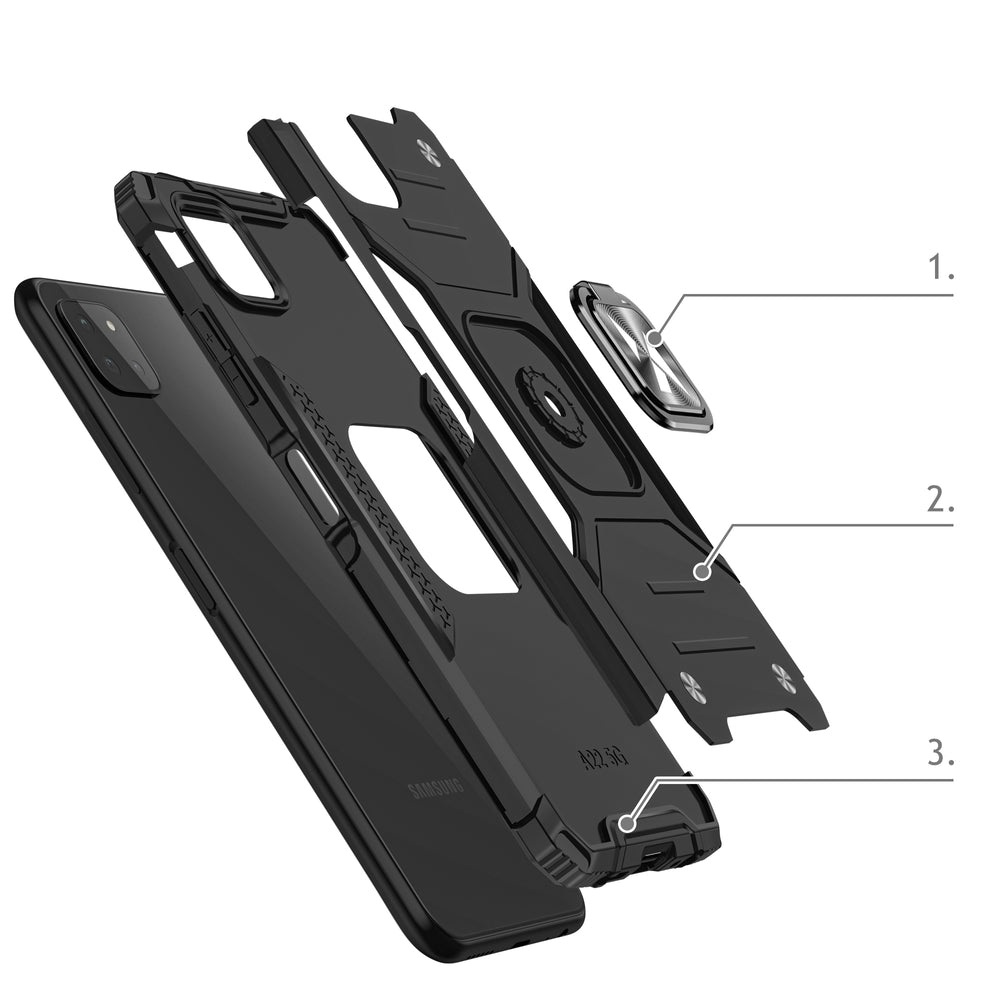Wozinsky Ring Armor dėklas Samsung Galaxy A22 4G – raudonas -- Samsung Galaxy A22