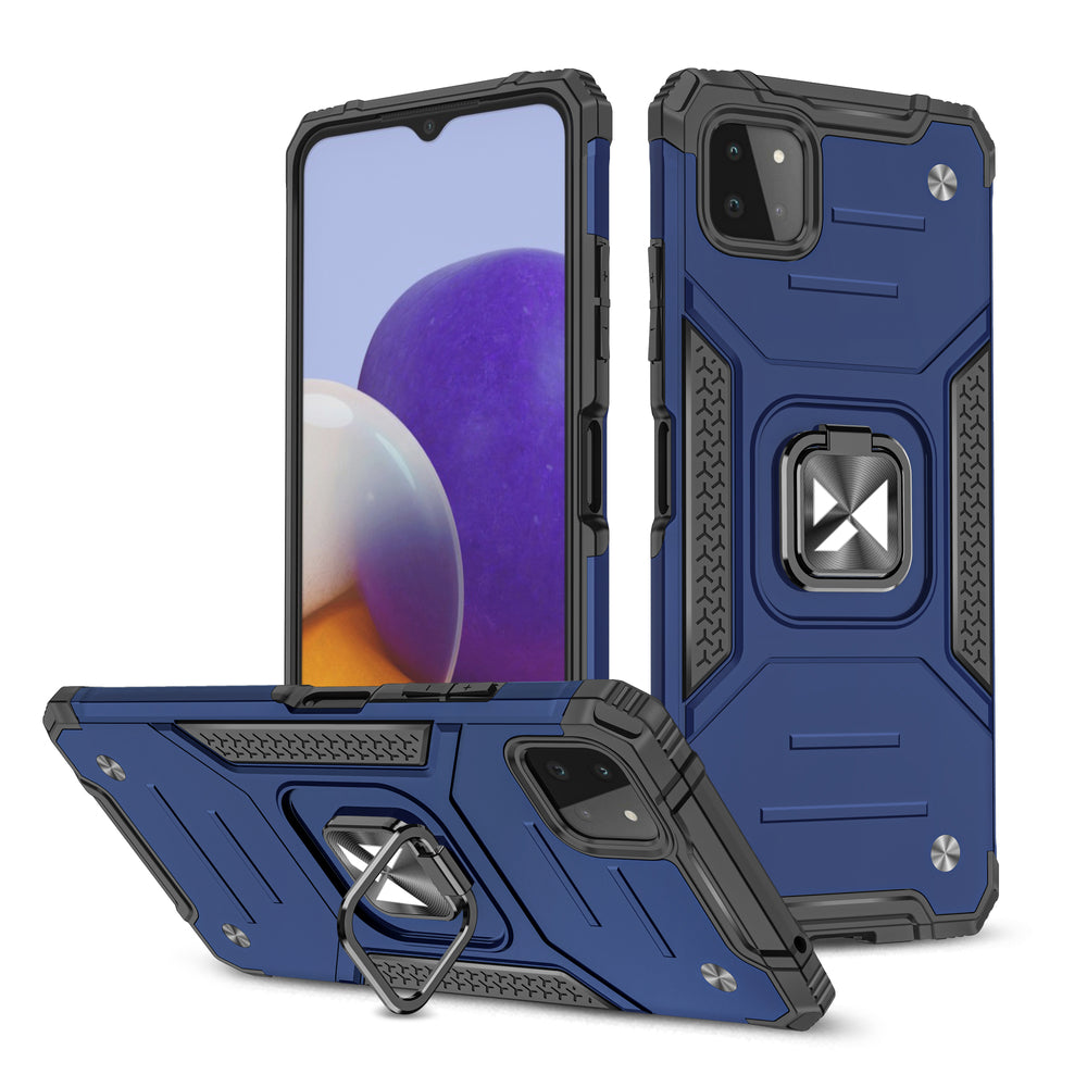 Wozinsky Ring Armor dėklas Samsung Galaxy A22 4G – mėlynas -- Samsung Galaxy A22