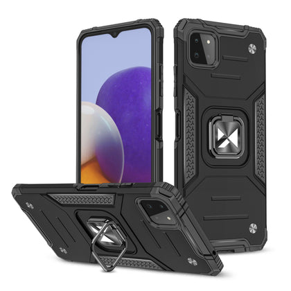 Wozinsky Ring Armor dėklas Samsung Galaxy A22 4G – juodas -- Samsung Galaxy A22