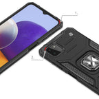 Wozinsky Ring Armor dėklas Samsung Galaxy A22 4G – juodas -- Samsung Galaxy A22