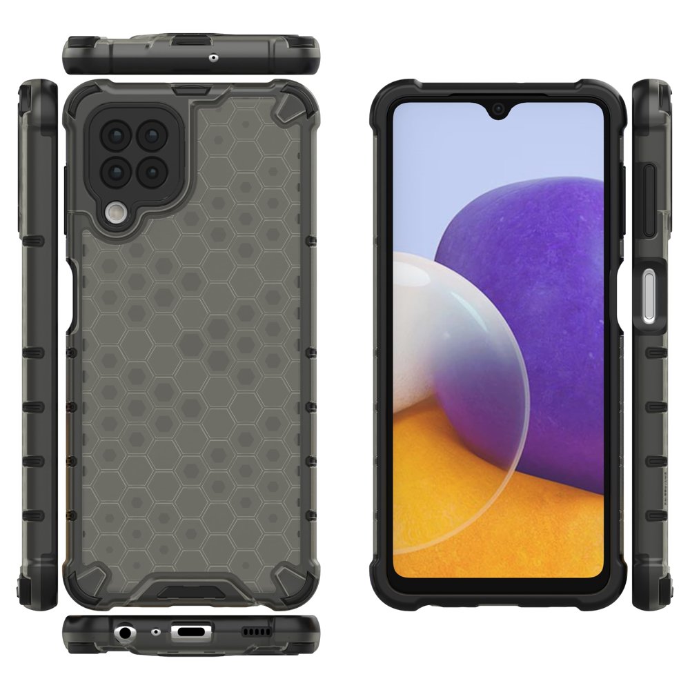 Korėtas dėklas Samsung Galaxy A22 4G – juodas -- Samsung Galaxy A22
