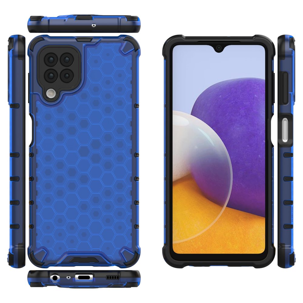Korėto rašto dėklas Samsung Galaxy A22 4G – mėlynas -- Samsung Galaxy A22