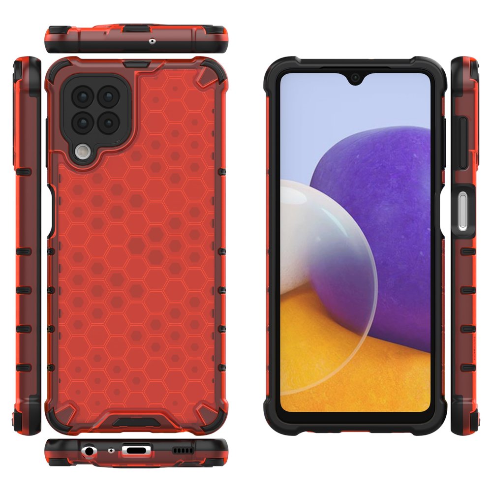 Honeycomb dėklas Samsung Galaxy A22 4G – raudonas -- Samsung Galaxy A22