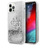 Guess dėklas iPhone 12 Pro Max – sidabrinis Liquid Glitter -- iPhone 12 Pro Max