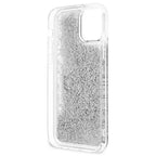Guess dėklas iPhone 12 Pro Max – sidabrinis Liquid Glitter -- iPhone 12 Pro Max