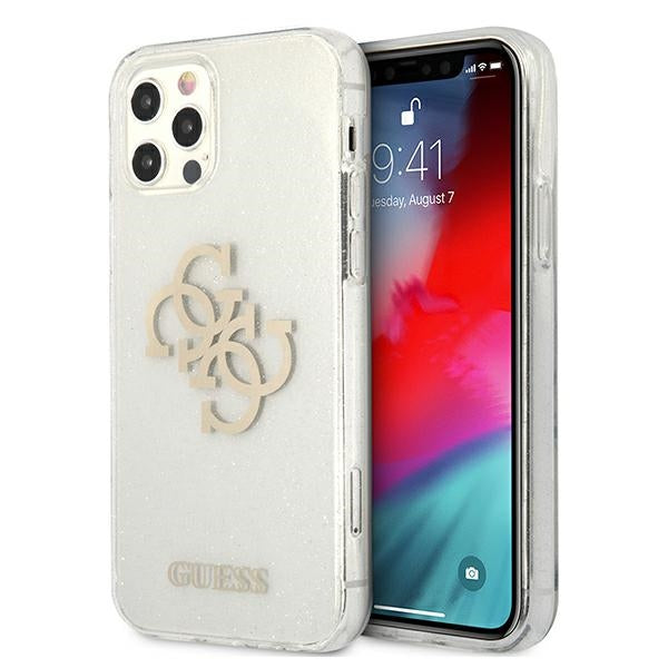 Guess skaidrus dėklas iPhone 12 Pro Max – Glitter 4G -- iPhone 12 Pro Max
