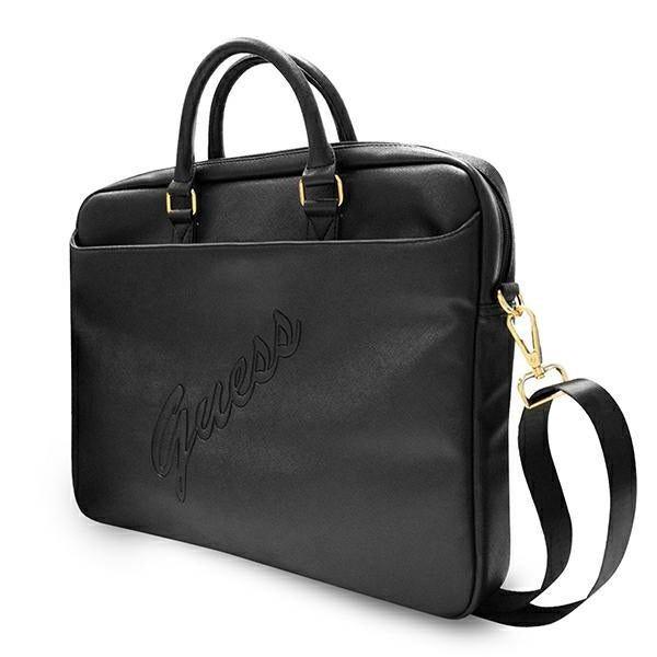 Guess Saffiano Script krepšys 16" nešiojamajam kompiuteriui - juodas -- Laptop Bags