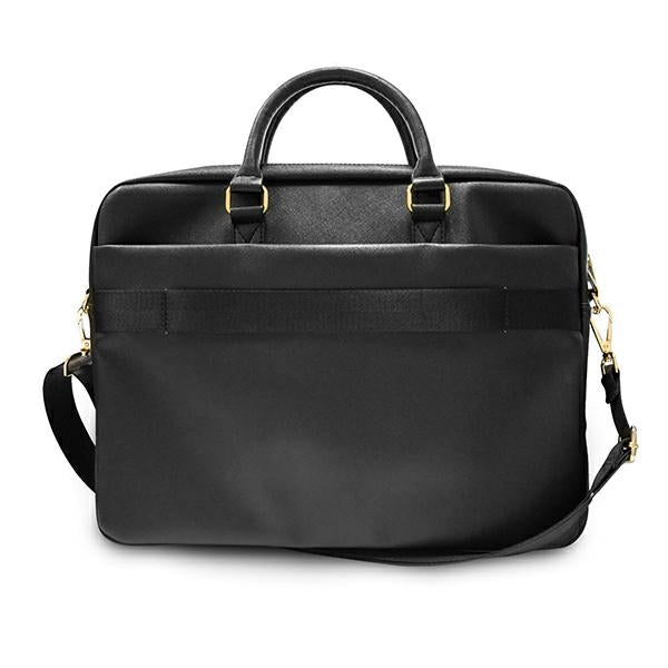 Guess Saffiano Script krepšys 16" nešiojamajam kompiuteriui - juodas -- Laptop Bags