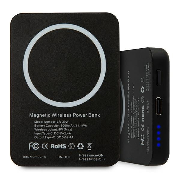 Karl Lagerfeld 3000mAh Inductive Powerbank with MagSafe - Black -- Cell phone cases and covers