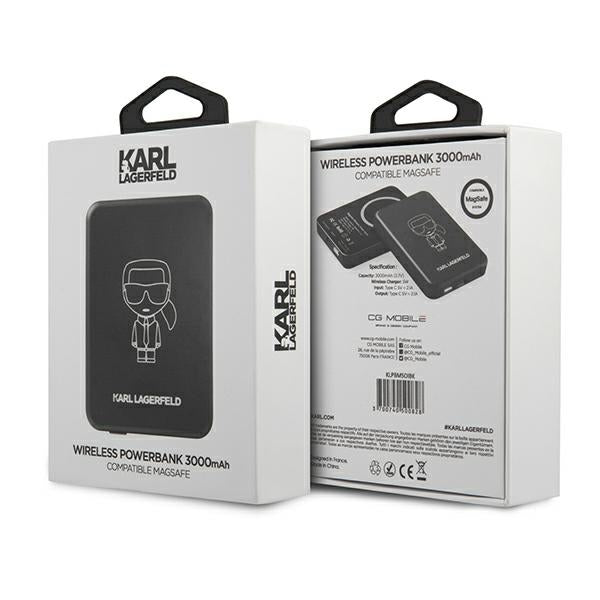 Karl Lagerfeld 3000mAh Inductive Powerbank with MagSafe - Black -- Cell phone cases and covers