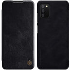Nillkin Qin odinis dėklas Samsung Galaxy A03s – juodas -- Samsung Galaxy A03s