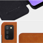 Nillkin Qin odinis dėklas Samsung Galaxy A03s – juodas -- Samsung Galaxy A03s