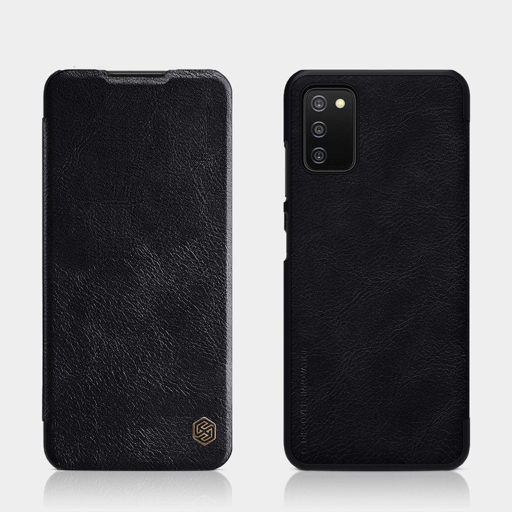 Nillkin Qin odinis dėklas Samsung Galaxy A03s – juodas -- Samsung Galaxy A03s