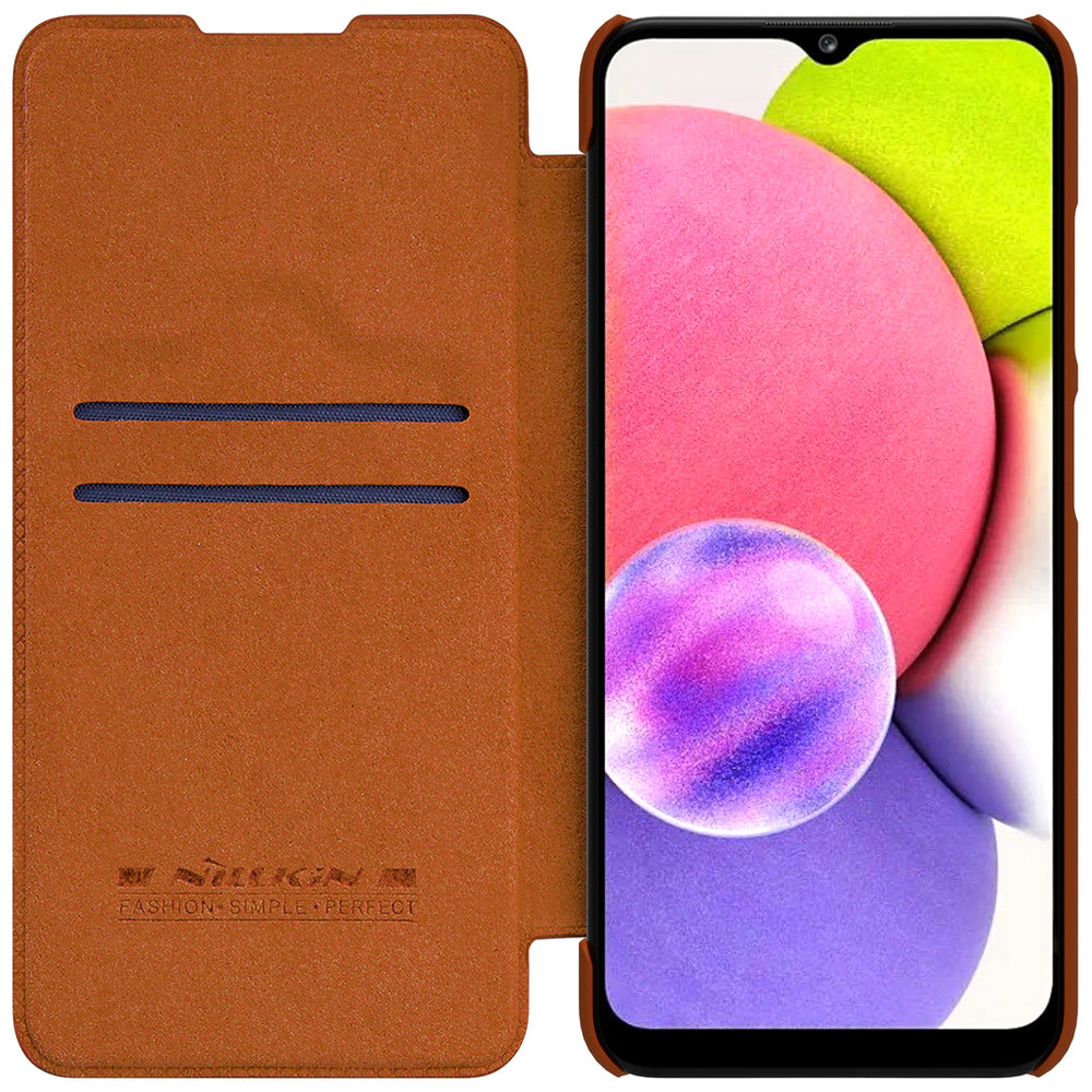 Nillkin Qin atverčiamas dėklas Galaxy A03s – raudonas -- Samsung Galaxy A03s