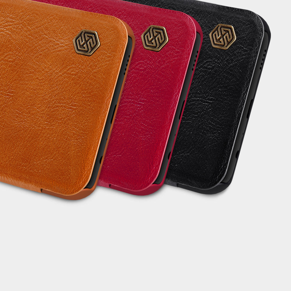 Nillkin Qin atverčiamas dėklas Galaxy A03s – raudonas -- Samsung Galaxy A03s