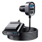 Joyroom automobilinis įkroviklis 2xPD + 2xQC3.0 72W 1.5m juodas (JR-CL05)