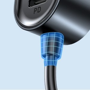 Joyroom automobilinis įkroviklis 2xPD + 2xQC3.0 72W 1.5m juodas (JR-CL05)