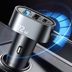 Joyroom automobilinis įkroviklis 2xPD + 2xQC3.0 72W 1.5m juodas (JR-CL05)