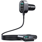 Joyroom automobilinis įkroviklis 2xPD + 2xQC3.0 72W 1.5m juodas (JR-CL05)