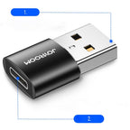 Joyroom adapteris iš USB Type C (female) į USB (male) 2 vnt. juodas (S-H152 Black)