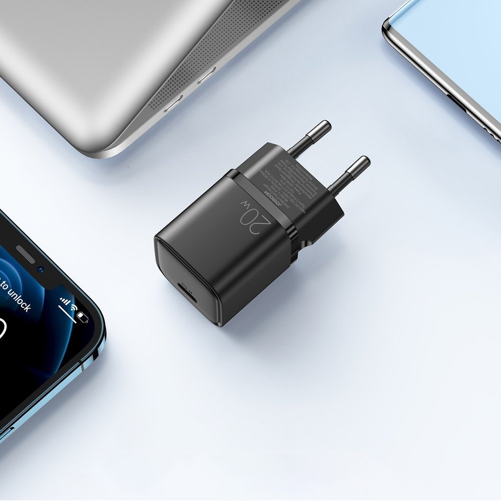 Joyroom greitas sieninis įkroviklis USB Type C 20W Power Delivery Quick Charge 3.0 AFC juodas (L-P202)
