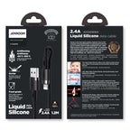 Joyroom Liquid Silicone Data Cable N2 laidas USB-A / Lightning 2.4A 1.2m - juodas