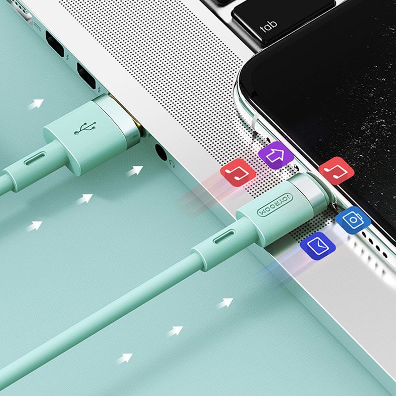 Joyroom Liquid Silicone Data Cable N2 laidas USB-A / Lightning 2.4A 1.2m - baltas