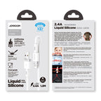 Joyroom Liquid Silicone Data Cable N2 laidas USB-A / Lightning 2.4A 1.2m - baltas
