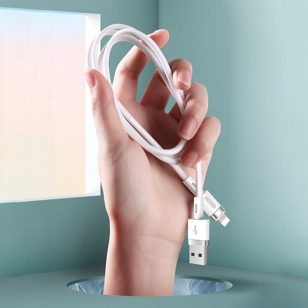 Joyroom Liquid Silicone Data Cable N2 laidas USB-A / Lightning 2.4A 1.2m - baltas
