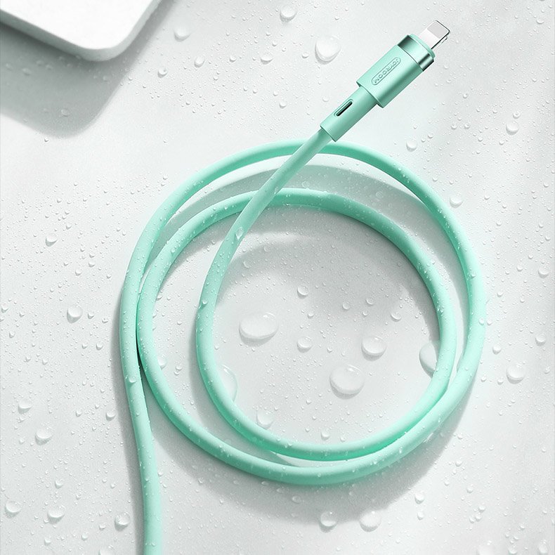 Joyroom Liquid Silicone Data Cable N2 laidas USB-A / Lightning 2.4A 1.2m - baltas