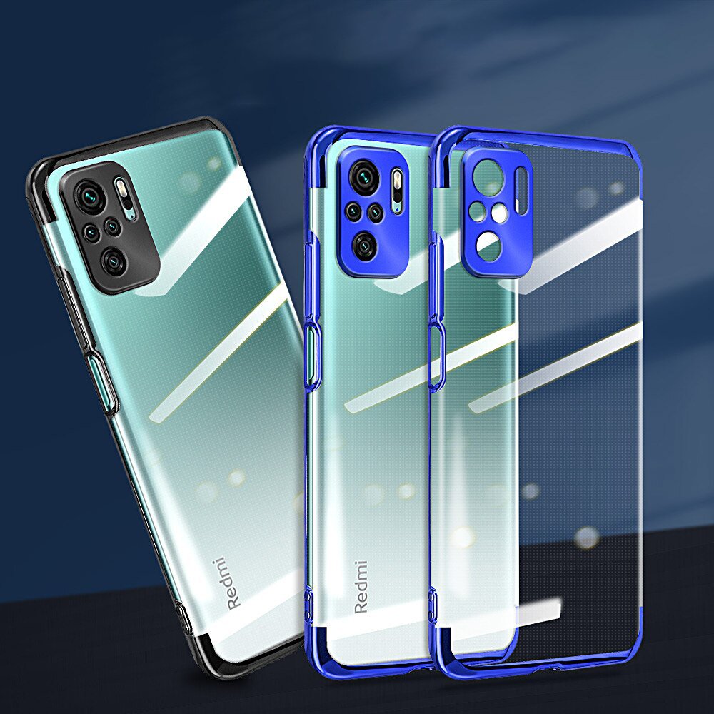 Skaidrus plonas TPU dėklas Xiaomi Redmi Note 10 5G / Poco M3 Pro – mėlynas -- Xiaomi Poco M3 Pro