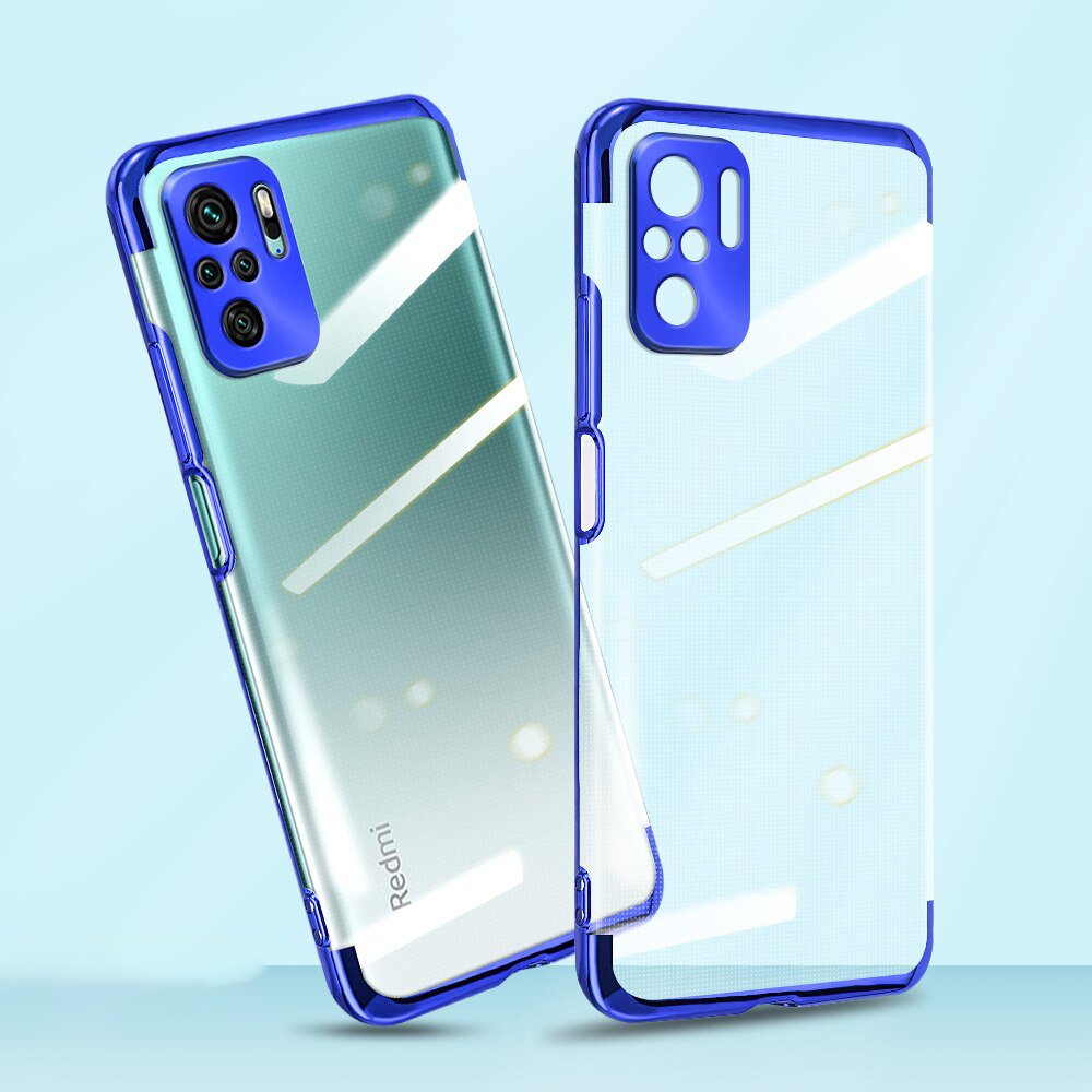 Skaidrus plonas TPU dėklas Xiaomi Redmi Note 10 5G / Poco M3 Pro – mėlynas -- Xiaomi Poco M3 Pro