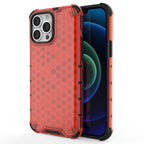 Honeycomb dėklas su TPU rėmeliu iPhone 13 Pro Max – raudonas